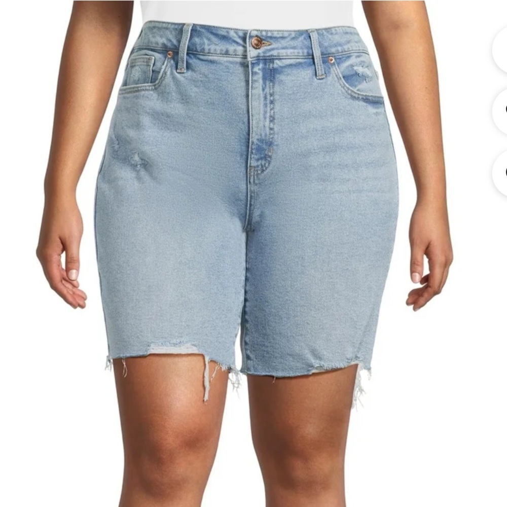 Terra & Sky Distressed Denim Shorts - Size 22W